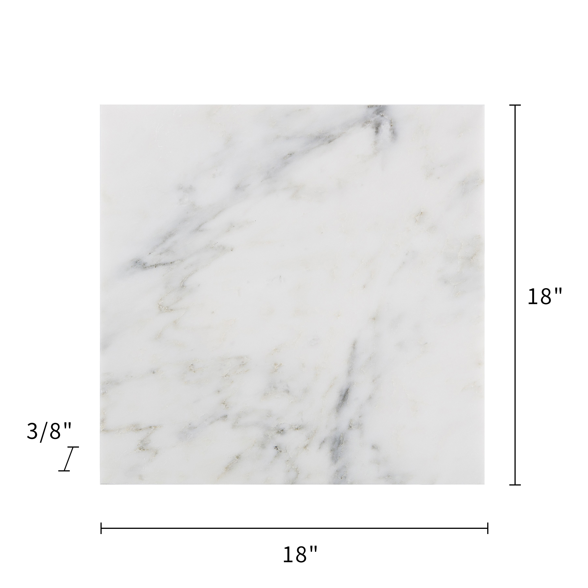  Oriental White Marble Tile Honed 18"x18"