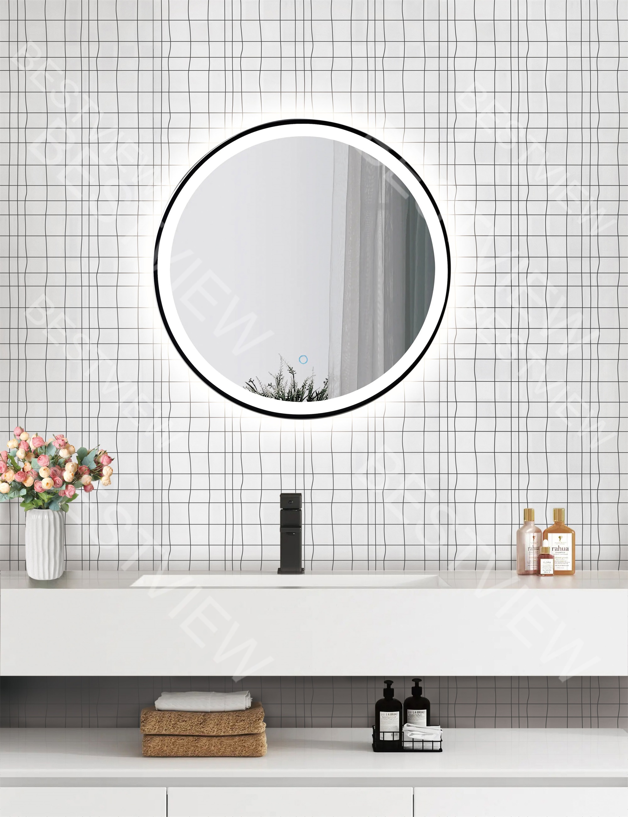 THASSOS MARBLE RANDOM SQUARE MOSAIC 00748