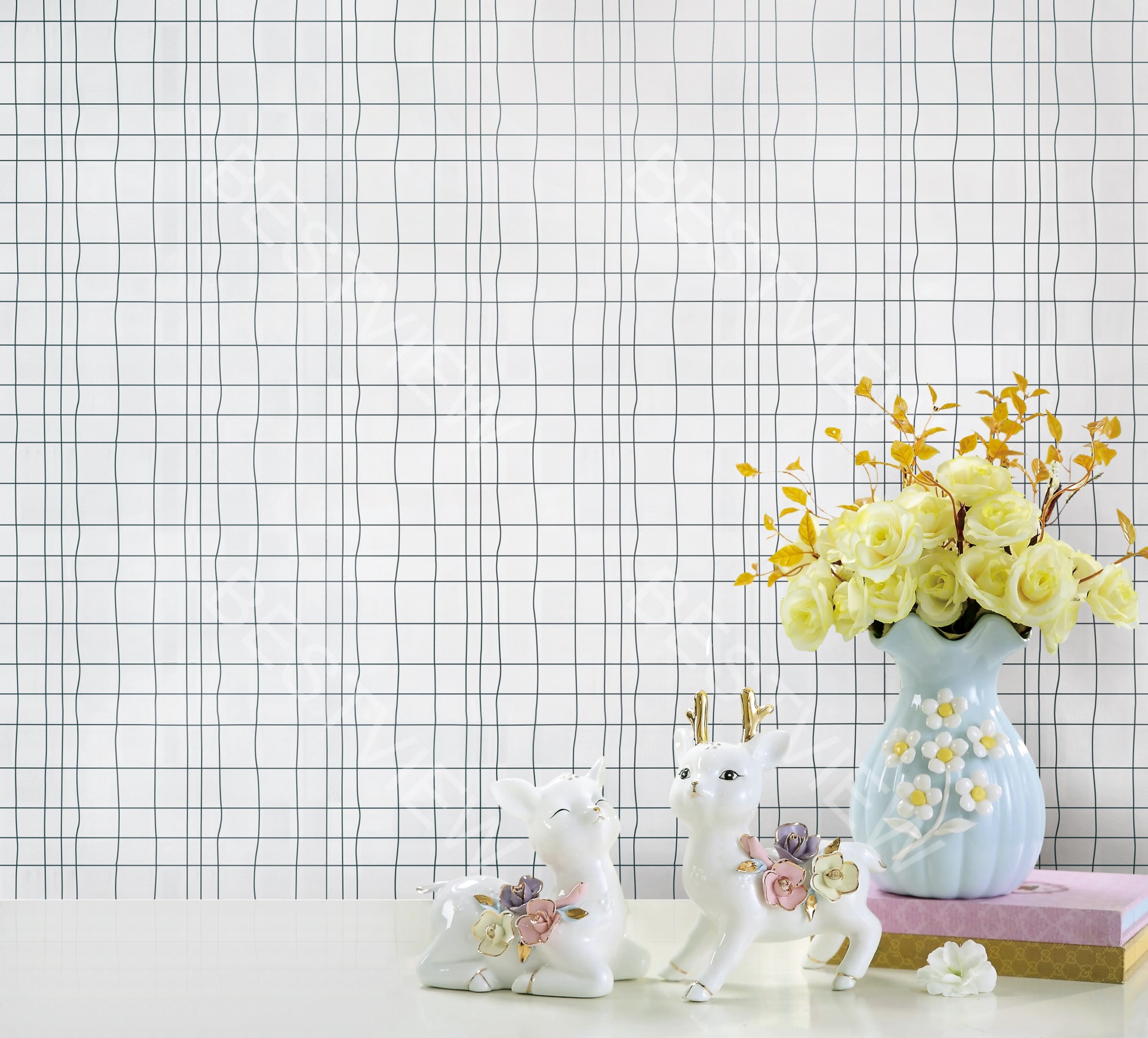 THASSOS MARBLE RANDOM SQUARE MOSAIC 00748