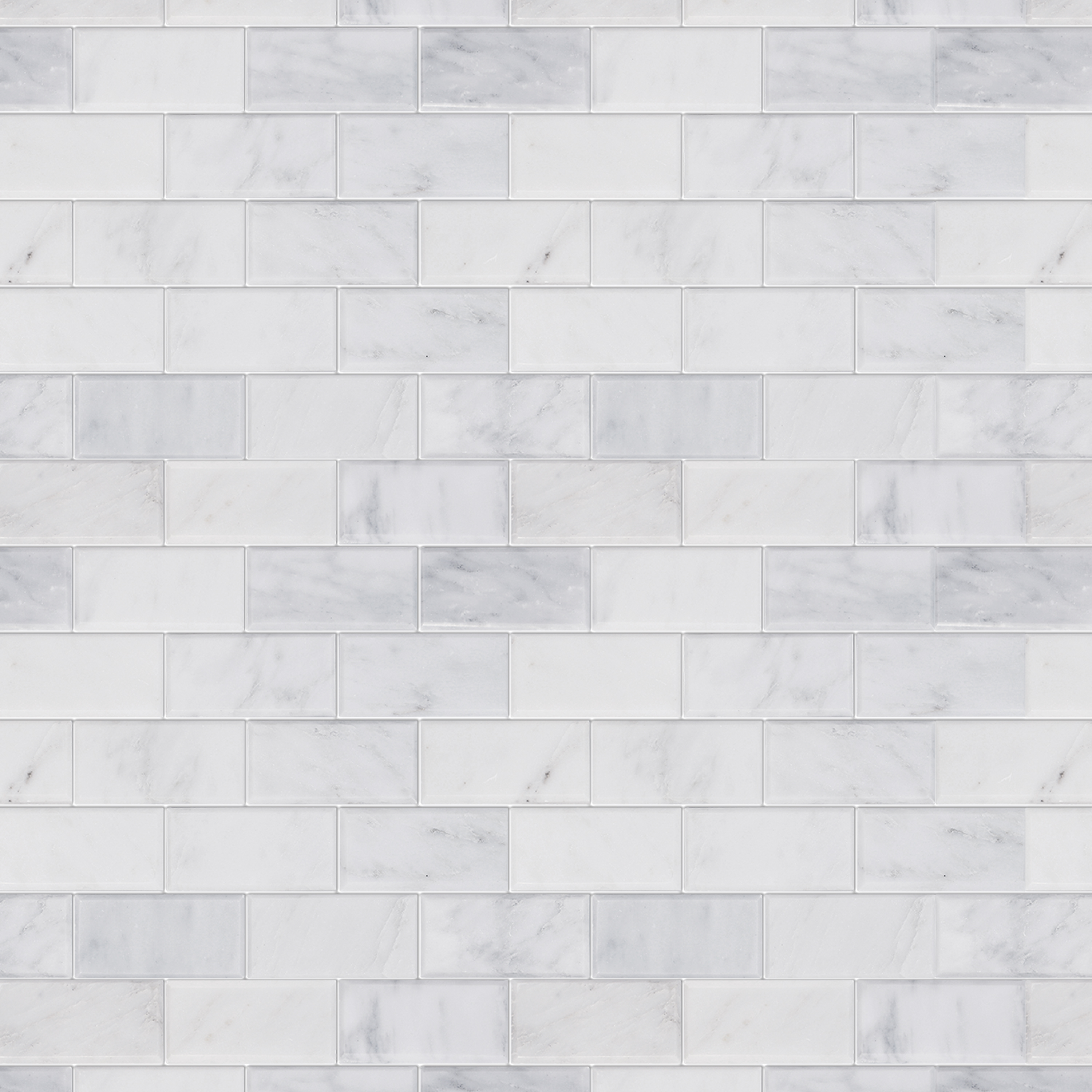 Oriental White Mosaic Polished 2"×4 " Bevel Brick Pattern 
