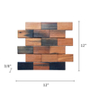  Brick Pattern Antique Wood Mosaic 2" X 4"