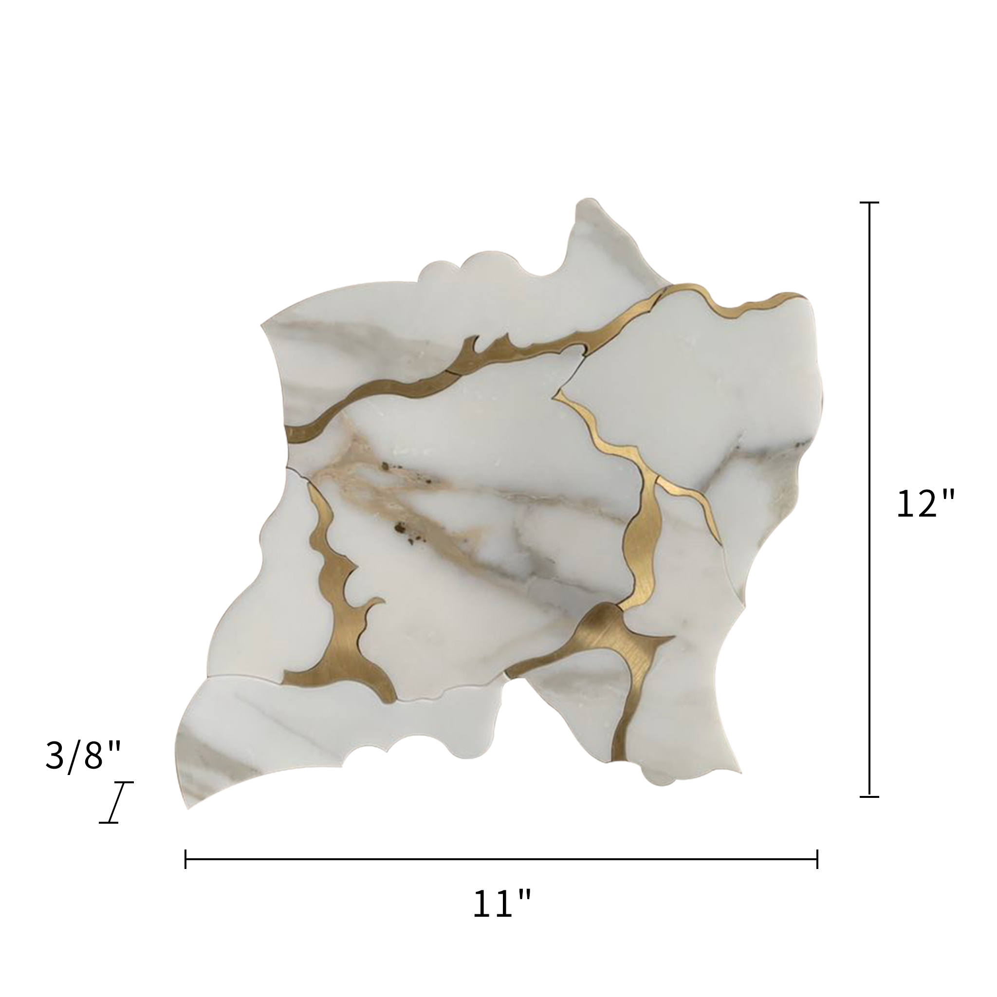 Calacatta And Copper Geode Waterjet Mosaic 