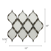 Silver Glass Mosaic with Silver Trim Feather Pattern 