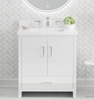Athens 30.5 -in Vanity Combo White With 3cm thickness Swan White Sintered Stone(Polished) Top