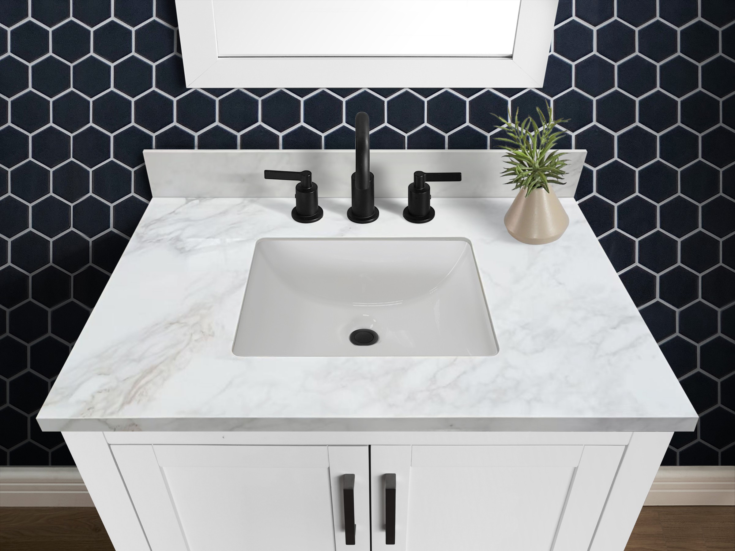 31-in Staturio Gold Sintered Stone Single Sink Bathroom Vanity Top 