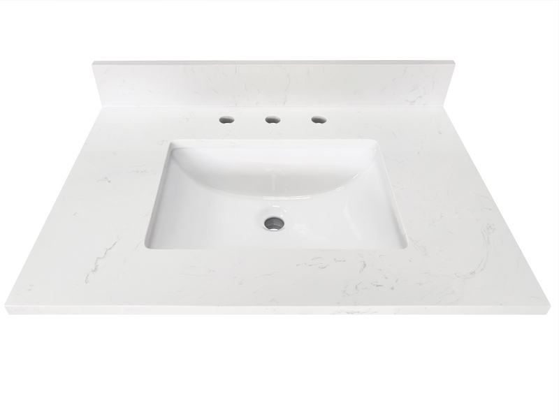 31-in Arabescato Engineered Marble Single Sink Bathroom Vanity Top