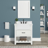 Farmington 30-in Vanity Combo in White with 1in Thichness Authentic Italian Carrara Marble Top -plus V2.0