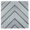 Diamond Pattern Chevron Glass Mosaic with Metallic Edge