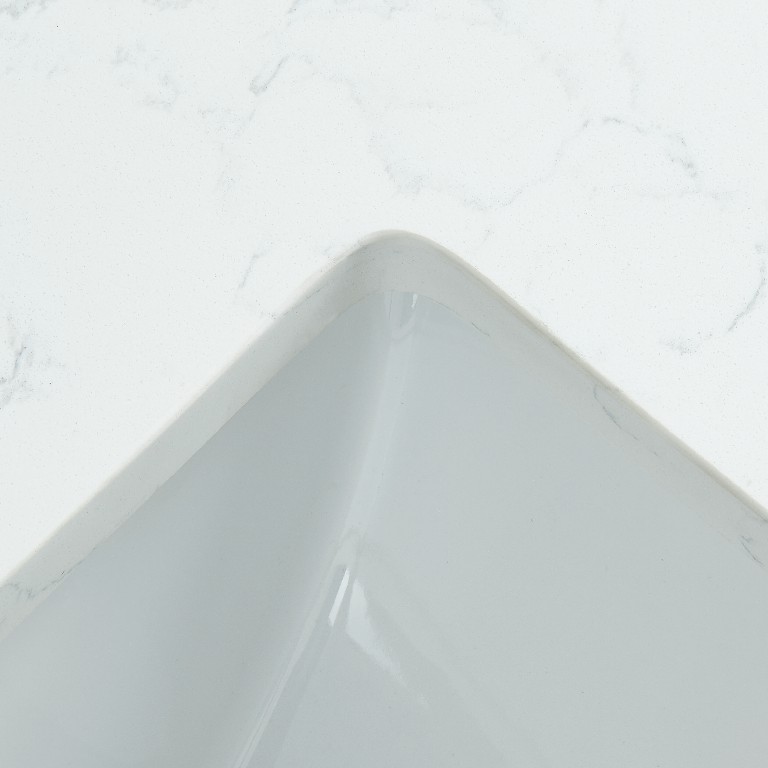 37-in Carrara White Quartz Single Sink Bathroom Vanity Top