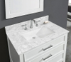 37 In. Bianco Carrara White Marble Vanity Top Premium 1 In. Thickness with White Sink