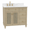 Ronnie 36-in Vanity Combo Nature Wooden with Carrara Engineered Stone Top