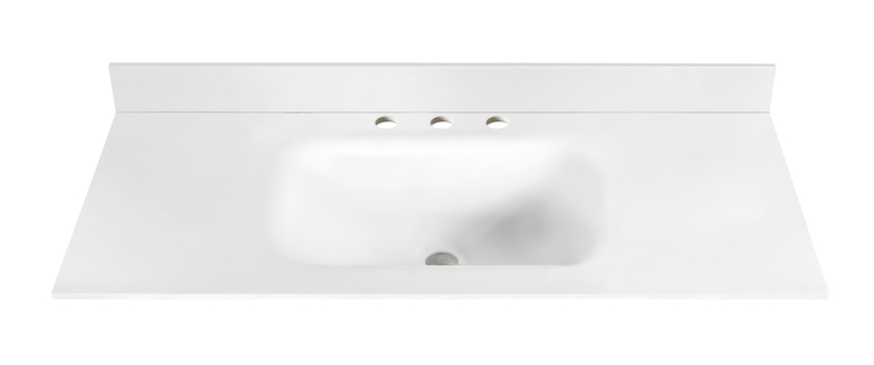 49-in Intergrated Pure White Sintered Stone Single Sink Bathroom Vanity Top (Pure White)
