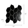 Black Porcelain Mosaic in Interlocking Stretched Hexagon Leaf Pattern 1003279