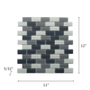 White & Grays Glass Mosaic 1”x2” 