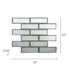 Silvert Glass Mosaic with Silver Trim 2”x6”