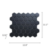 2"hex Black Satin Glazed Porcelain Mosaic Bv03223