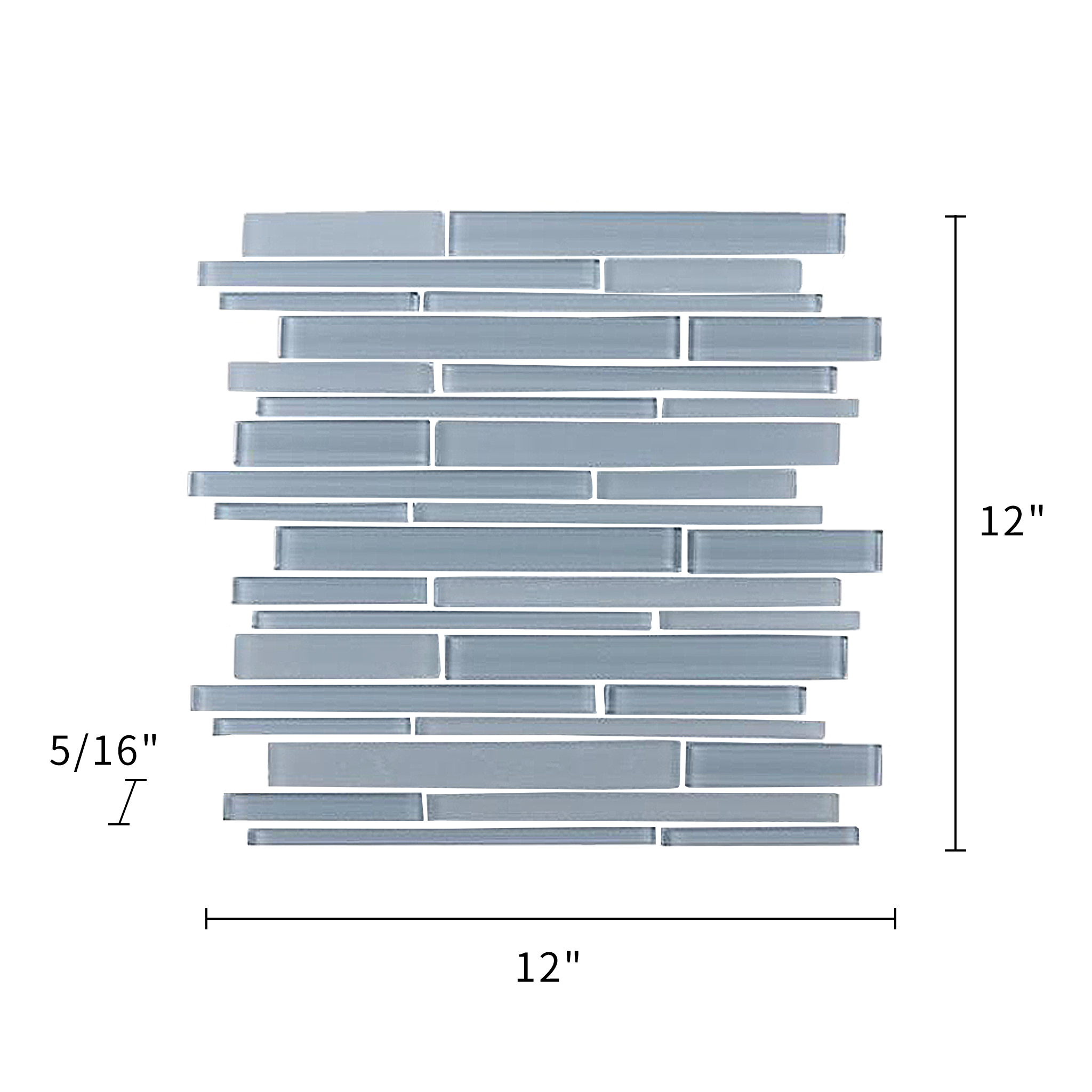 Azure - Glass Mix Mosaic Random Strip