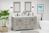 Beckville 60-in Vanity Combo Natural Wooden with White Quartz Top 