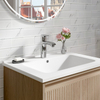 Mena 24 -in Vanity Natural Wood With Porcelain Top