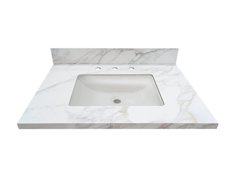 31-in Staturio Gold Sintered Stone Single Sink Bathroom Vanity Top 