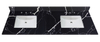 73-in Mersey Black Quartz Double Sink Bathroom Vanity Top