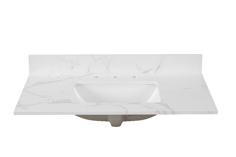 31-in Calacatta Engineered Marble Single Sink Bathroom Vanity Top