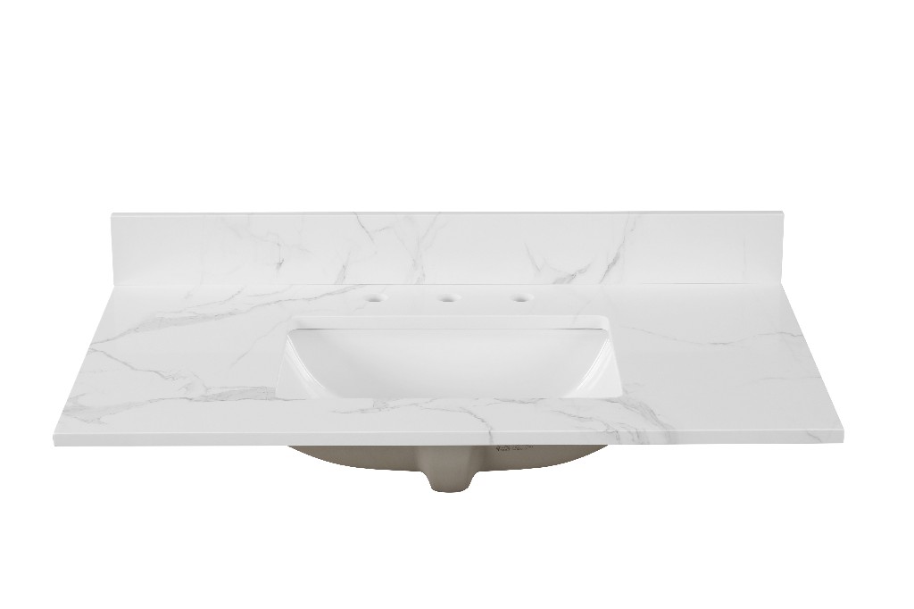 37-in Calacatta Engineered Marble Single Sink Bathroom Vanity Top