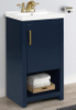 Bruce 18-in Vanity Combo in Navy Blue with Crushed Marble Top 