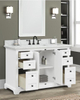 Icon 48-in Vanity Combo in Dove White with 1in Thichness Authentic Italian Carrara Marble Top - PlusV2.0