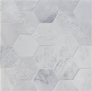 Oriental White Marble Mosaic Polished 6" Hexagon 