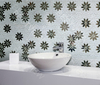 Thassos Marble With Antique Mirror Mosaic Flower