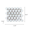 D 48mm Statuario White Inkjet Matte Glazed Penny Round Porcelain Mosaic 000724