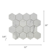 Calacatta White Marble Mosaic Polished 3" Hexagon
