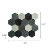 Palladian Gray - Glass & Porcelain 3” Hex Mix 