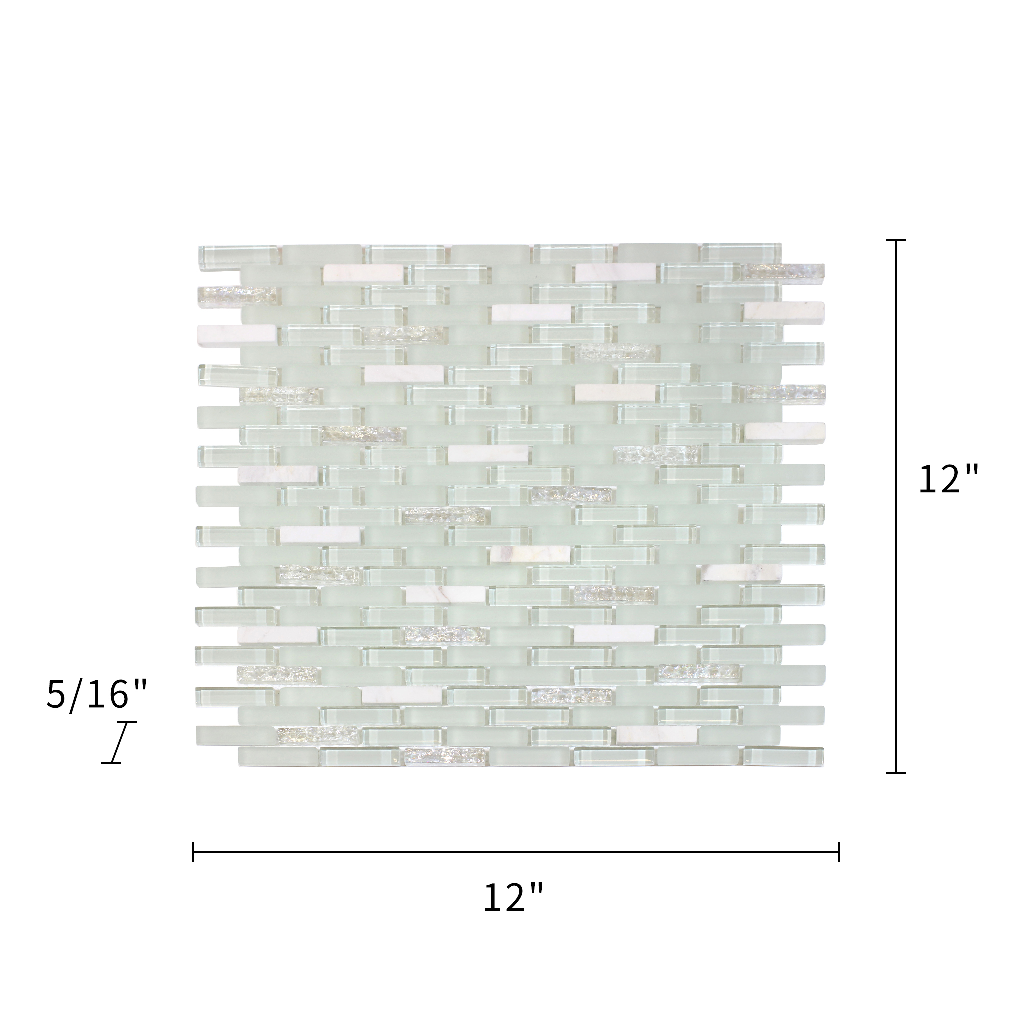 Ballentine - Marble & Glass Mix Mosaic Random Strip
