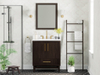 Warren 30.5 -in Vanity Combo Dark Walnut With White Quartz Top