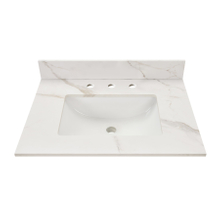 31-in Calacatta Gold Sintered Stone Single Sink Bathroom Vanity Top 