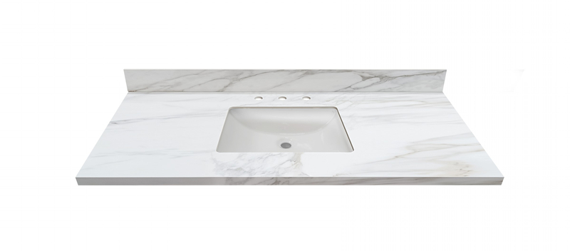 61-in Staturio Gold Sintered Stone Single Sink Bathroom Vanity Top 