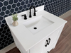 31-in Crystal White Engineered Marble Single Sink Bathroom Vanity Top