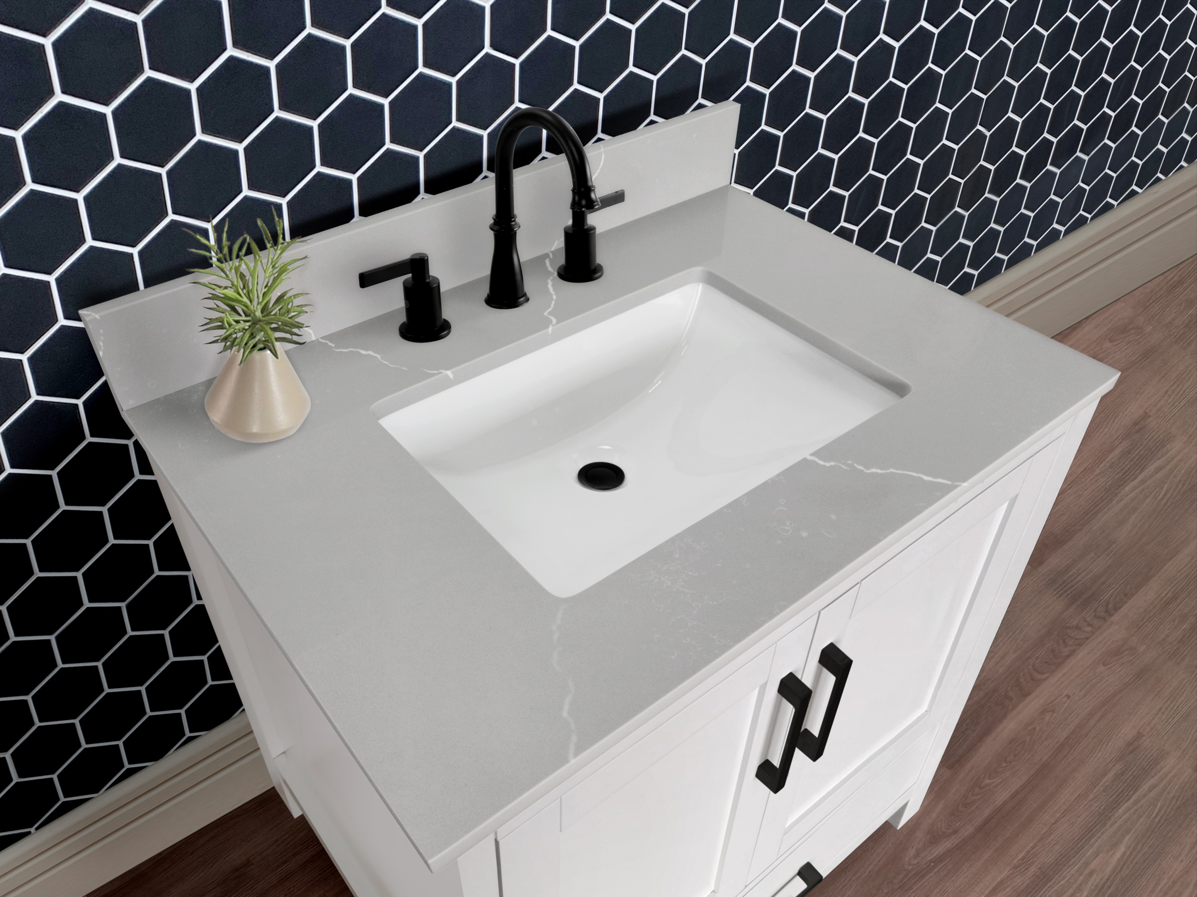 31-in Brookvale Quartz Single Sink Bathroom Vanity Top