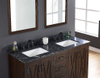 61-in Thunder Black Granite Double Sink Bathroom Vanity Top