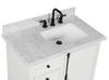 Icon 36-in White Single Sink Bathroom Vanity with Carrara Marble Vanity Top- V1.0