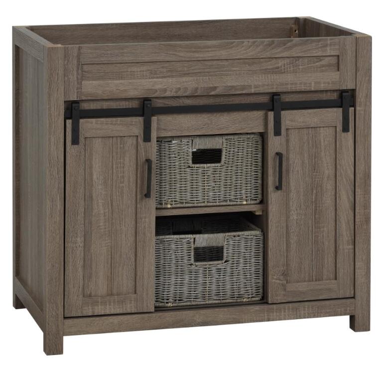 Farm Barn 36-in Bath Vanity Cabinet Only in Antique Brown