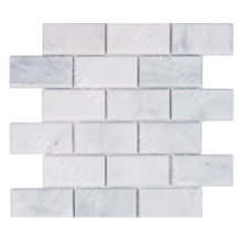 Oriental White Mosaic Polished 2"×4 " Bevel Brick Pattern 
