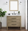 Safford 36-in Vanity Combo Light Wooden with Carrara White Engineered Stone Top