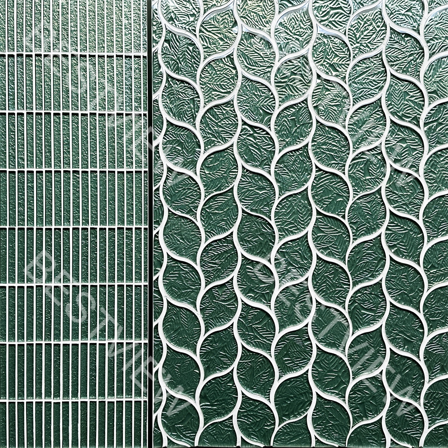Leaf Beige Crystal Glass Mosaic 001379