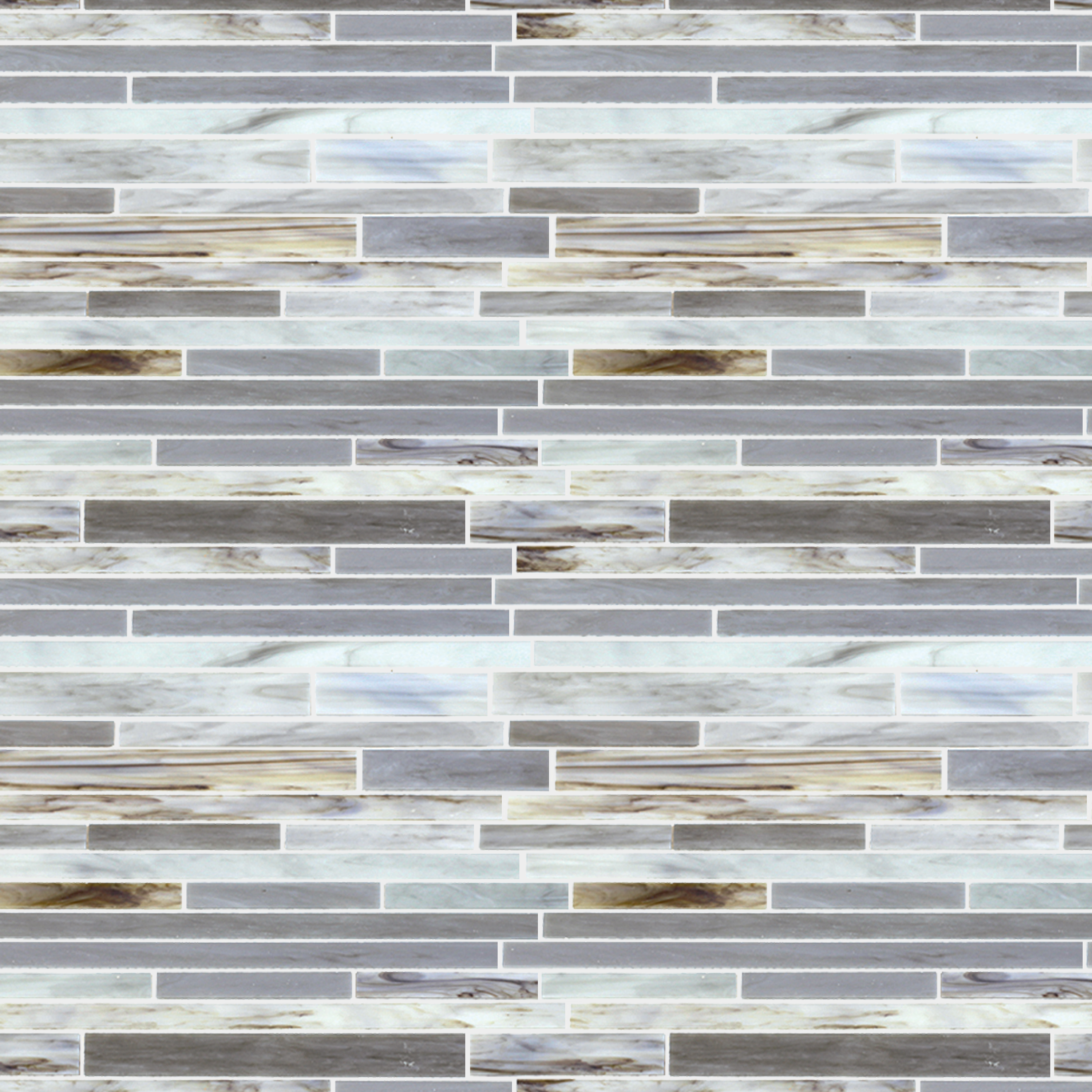 Antique Ice - Glass Mix Mosaic Random Strip