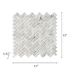 Carrara White Mosaic Herringbone Mini Brick