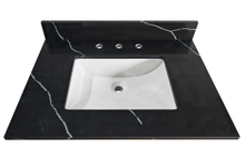 31-in Shakespeare Black Quartz Single Sink Bathroom Vanity Top
