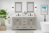 Beckville 60-in Vanity Combo Natural Wooden with White Quartz Top 